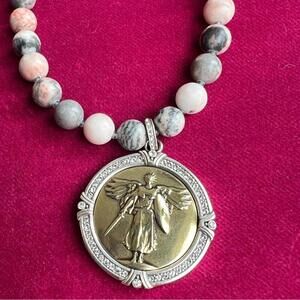 🆕 Brighton Brave Angel Statement Necklace Swarovski Long Beaded Prayer Boho NEW